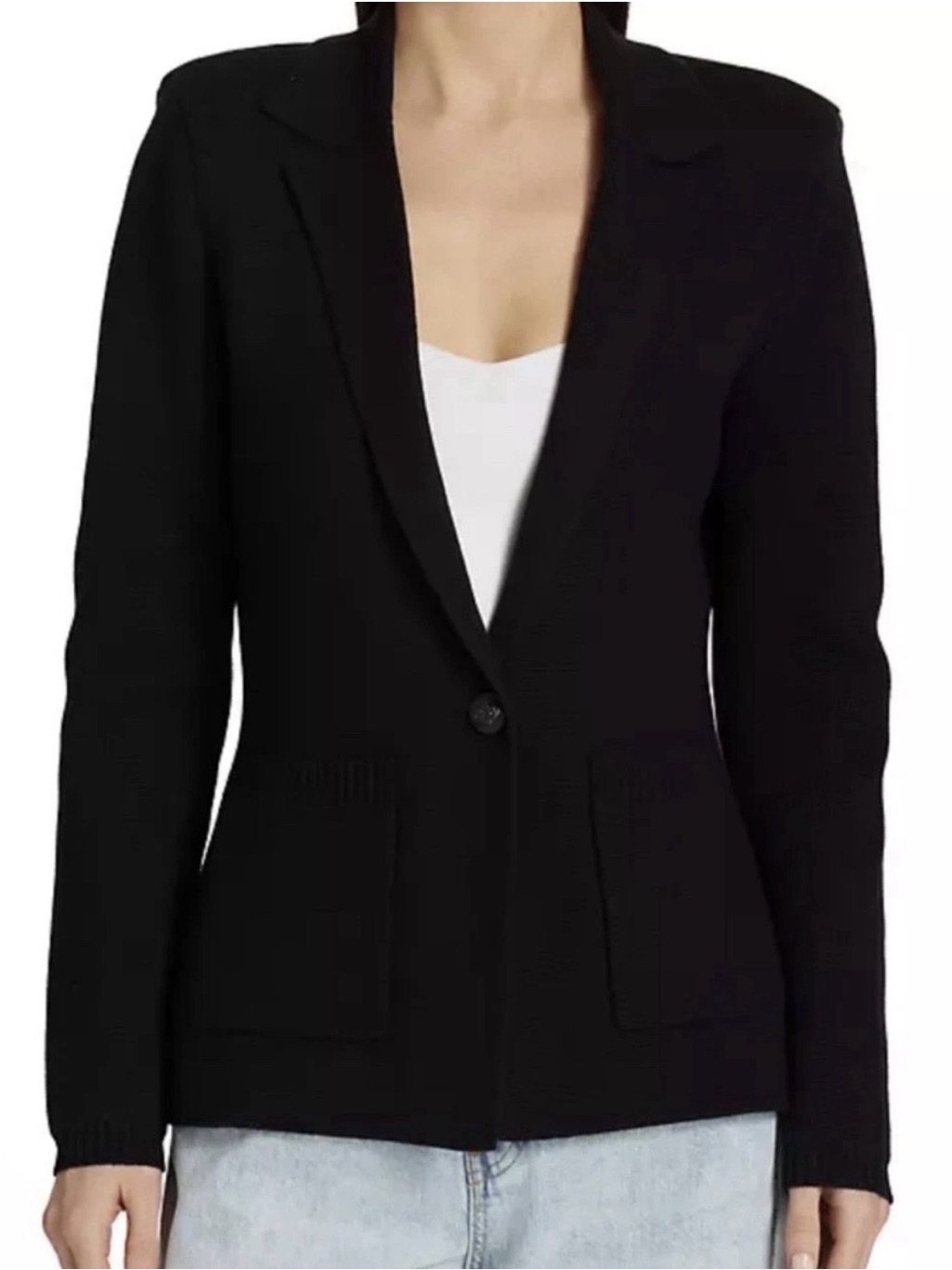 L'agence Lacey Black Knit Blazer Nwt
